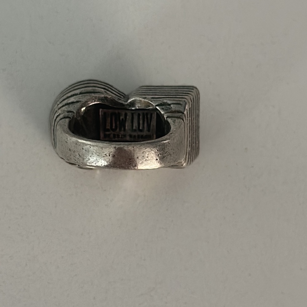 LOW LUV x Erin Wasson antiqued silver *Deco* boho statement ring 6 - Picture 7 of 7